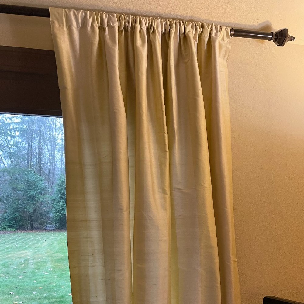 Restoration Hardware Gold Silk Striped Drapery